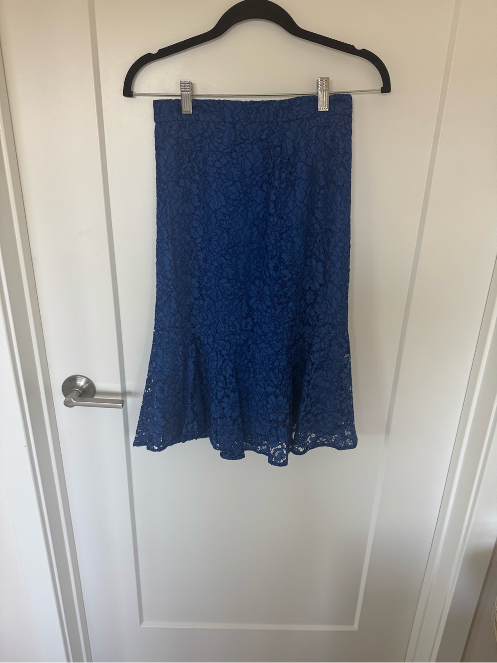 J. Crew Royal Blue Lace Midi Skirt 00 NWT
